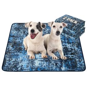 Qeils Washable Pee Pads For Dogs, 2 Pack Reusable Puppy Pads Super Absorbent Leakproof Dog Training Pads, Non-Slip Potty Pads For Floor, Crate, C (Option: Tie Dye BluePolyesterTPU-36Q41Pack of two)