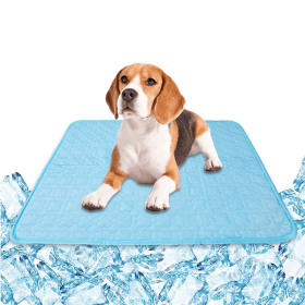 Dog Cooling Mat (Option: Blue-S)