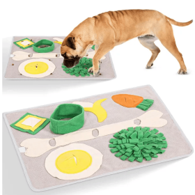 Snuffle Mat For Dogs Large Breed 19x23 Inch Keeps Pets Busy Indoors Comfortable (Color: Grey)